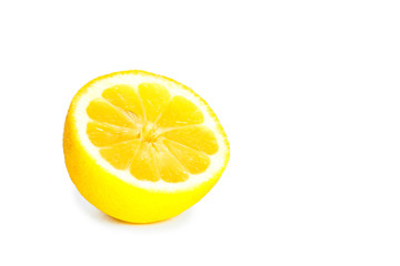 Sliced lemon on a white background