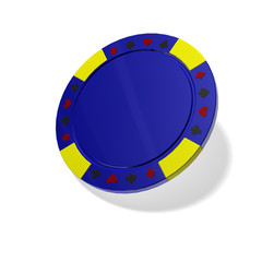 Naklejka premium Blue poker chip