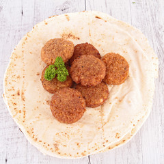 pita bread and falafel