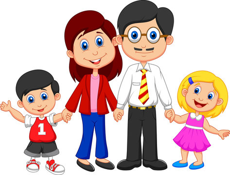 Happy family cartoon