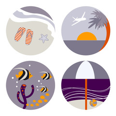 grey icons for beach