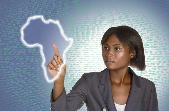 Afrikanische Geschäftsfrau digitale Welt