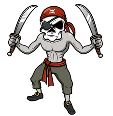 Vector illustration of cartoon Pirate skull