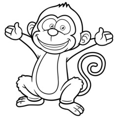 Vector illustration of Cartoon Monkey