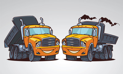 cartoon truck tipper. Character design