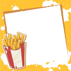 Advertisement invitation card with french fries © Yuzach