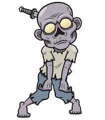 Vector illustration of Cartoon zombie