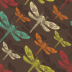 dragonflies seamless pattern - 54142537