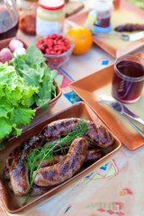 delicious grilled sausages