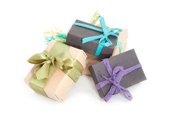 gift boxes over white