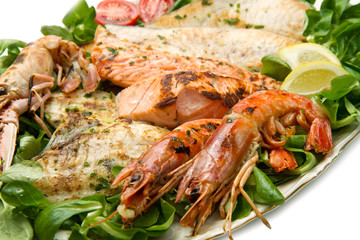 mixed seafood grill