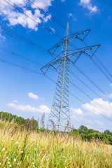 electrical tower in summer