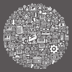 doodle pattern -  blackboard web circle