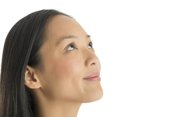 Obraz premium Close-Up Of Thoughtful Woman Smiling