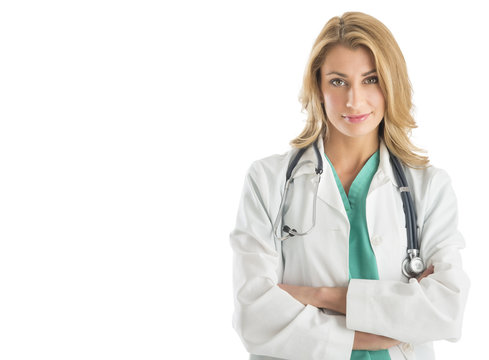 Confident Doctor Standing Arms Crossed