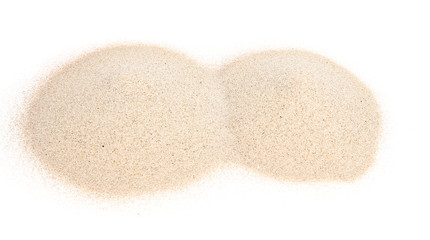 Two pile of sand isolated on white background