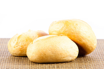 bun bread isolated on white background