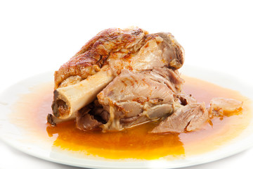  knuckle of pork isolated on white