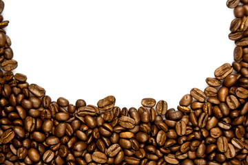 beans of coffee isolated on white background