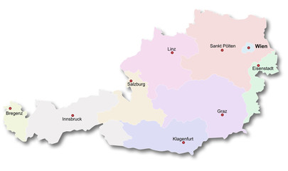 Fototapeta premium Carte de l'Autriche