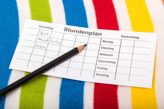 Einschulung - Stundenplan