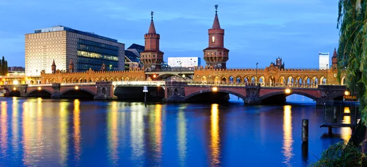 Foto op Canvas Panorama oberbaum bridge, berlin, germany © draghicich