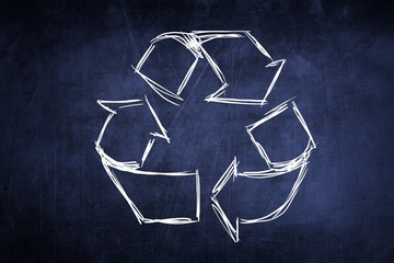 Hand drawing sketch ecology icon, chalkboard