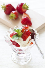 Strawberries with whipped cream