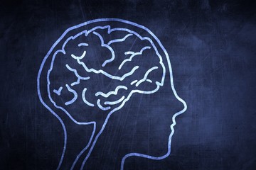 Idea sketch concept with, mind in head