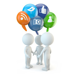 3d cute peope - social media communication