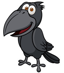 Vector illustration of Cartoon crow