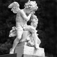 crying  angel, figure on  Ixelles Cemetery