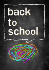 Back to school, chalk board with colorful lines