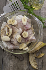 fish pickled with a banana