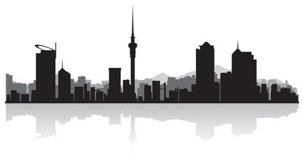 Auckland city skyline vector silhouette