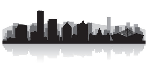 Durban city skyline vector silhouette