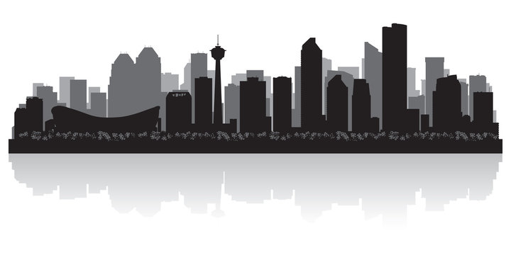 Calgary Canada city skyline vector silhouette