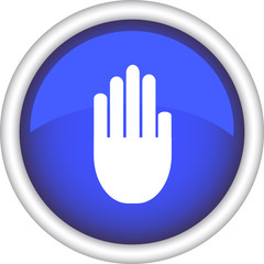 Синяя иконка с изображением руки