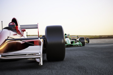 Race car leading the pack, room for text or copy space - obrazy, fototapety, plakaty