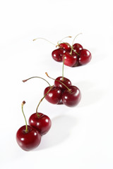 group sweet cherry isolated on white