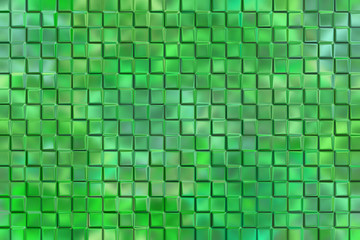 Graphic design abstract background of green emboss square blocks