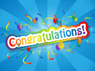 "CONGRATULATIONS" Card (well done achievement good job message)