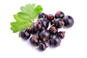 Fresh ripe blackcurrants isolated