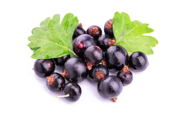 Fresh ripe blackcurrants isolated
