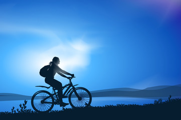 Fototapeta na wymiar Biking. Vector illustration