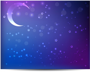 Obraz na płótnie Canvas Night background with moon and stars