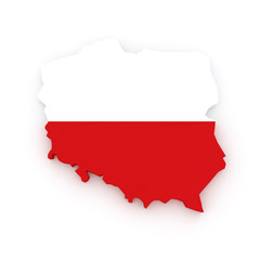 Naklejka premium Three-dimensional map of Poland.