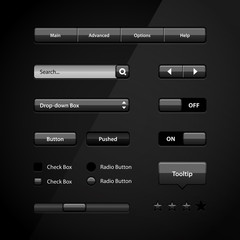 Clean Dark User Interface Controls