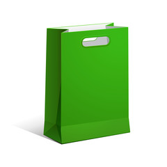 Carrier Paper Bag Green Empty
