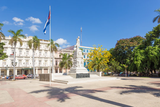 The Central Park of Havana and the Jose Marti monument